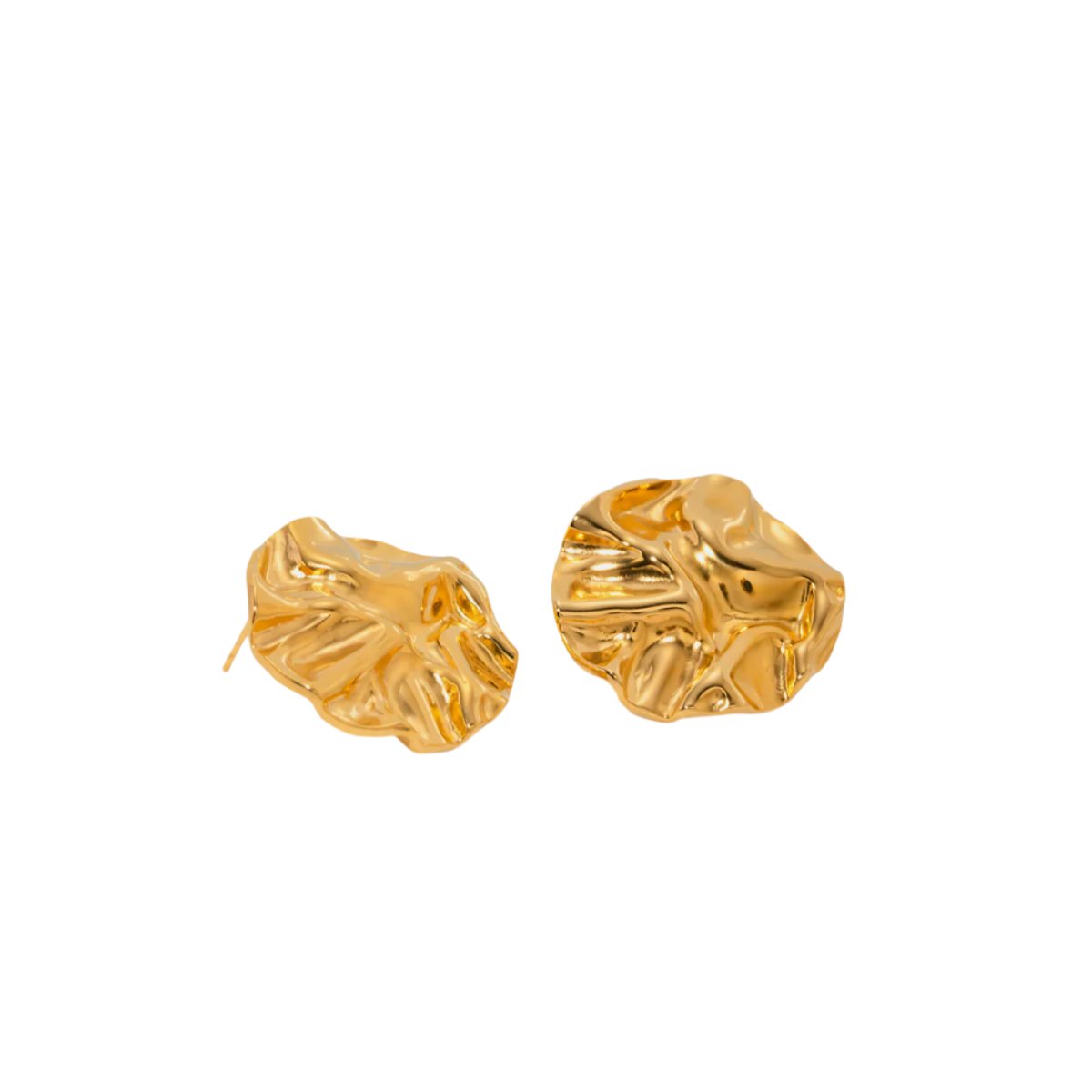 Gold Wave Stud Earrings