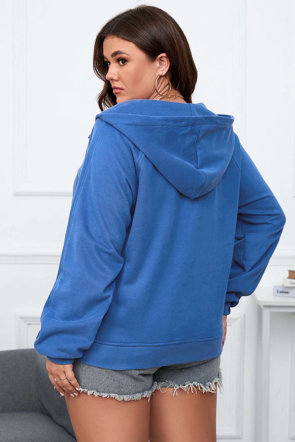 Blue Quarter Zip Hoodie