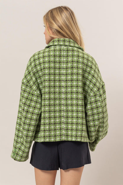 Green Tweed Plaid Jacket