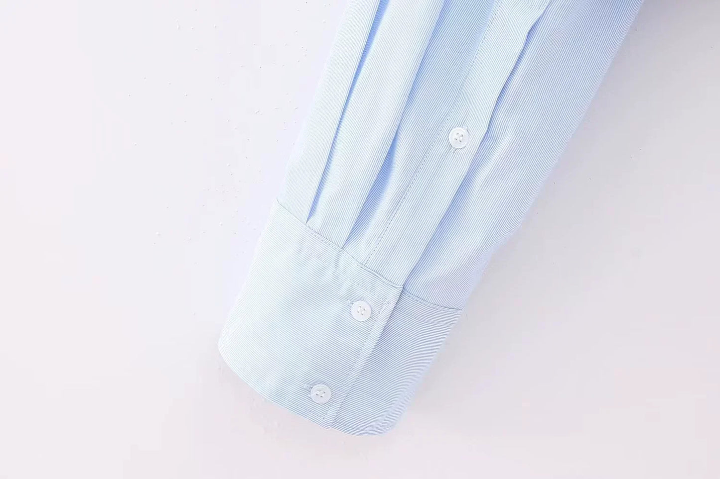 Light Blue Cropped Button Up Top