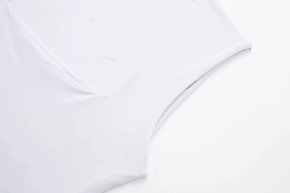 White Square Neck Bodysuit