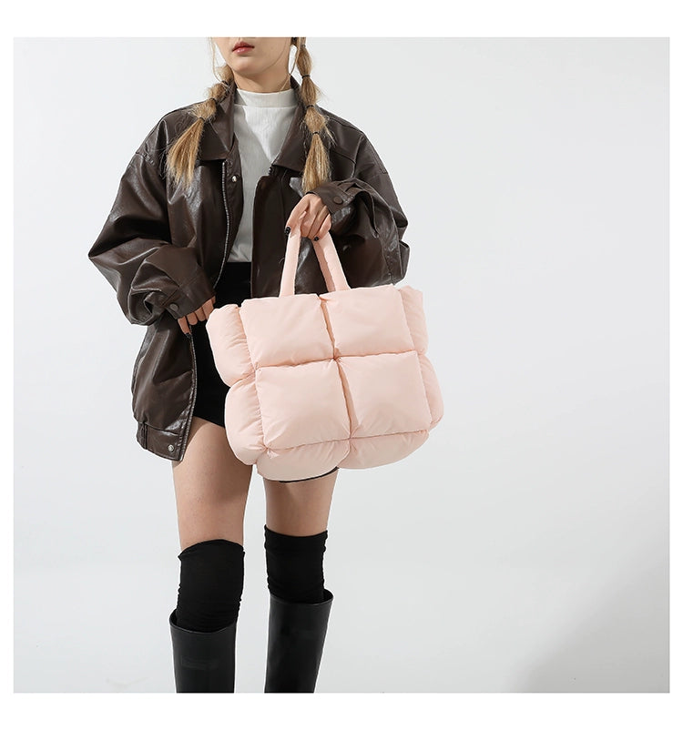 Pink Puffer Quilted Tote Bag