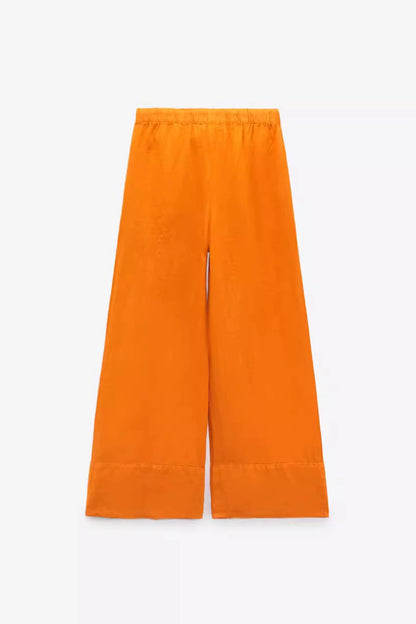 Orange Linen Pants