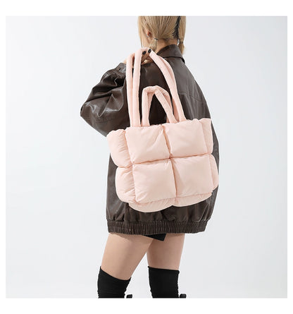 Pink Puffer Quilted Tote Bag