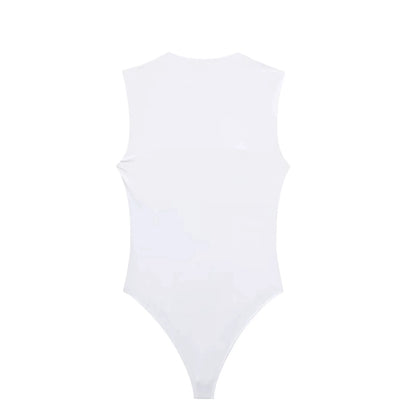 White Square Neck Bodysuit