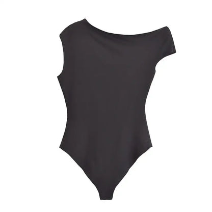 One Shoulder Boat Neck Bodysuit