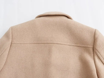 Khaki Flip Pocket Woolen Jacket