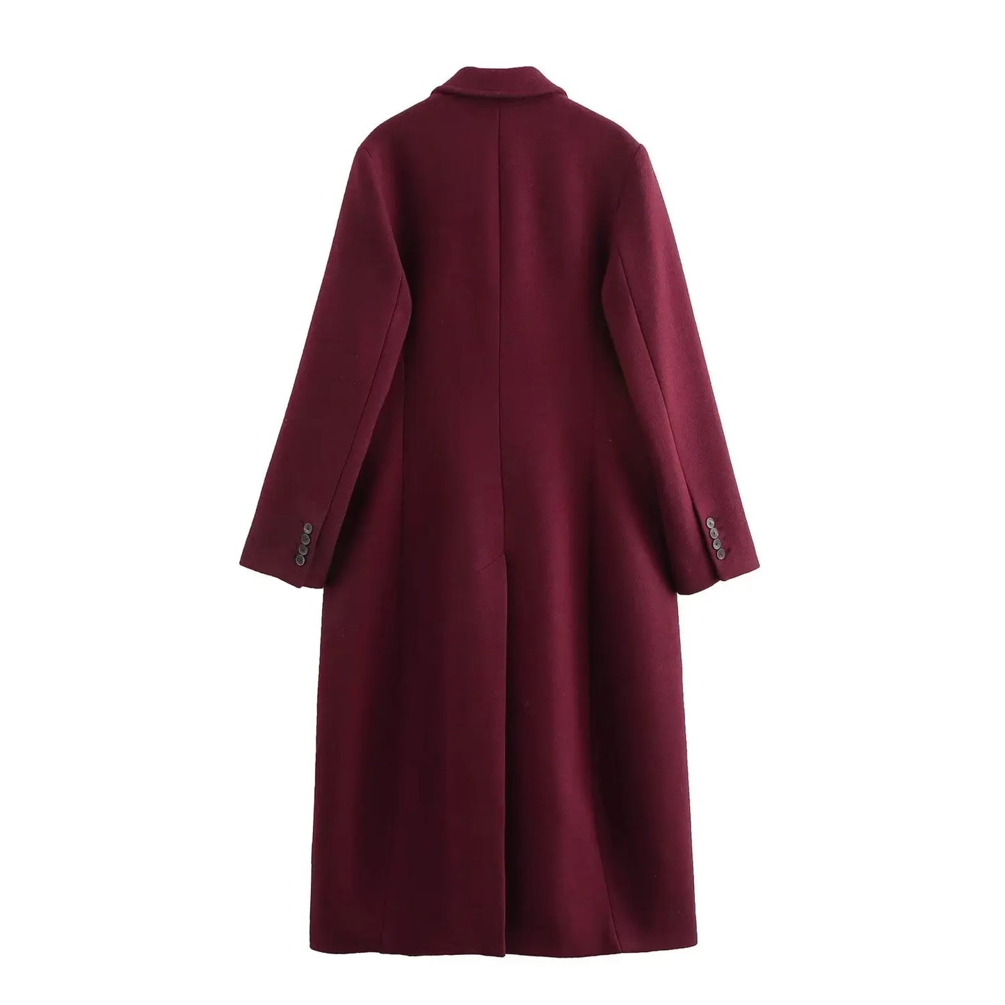 Burgundy Wine Wool Blended Coat