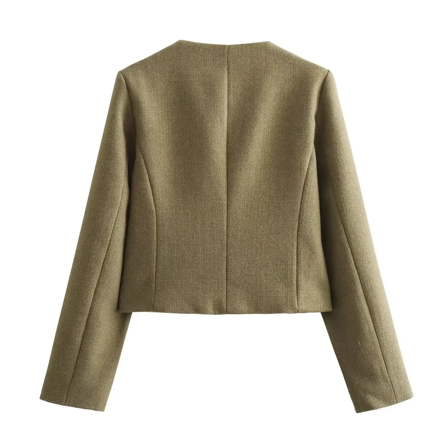 Textured Round Neck Jacket