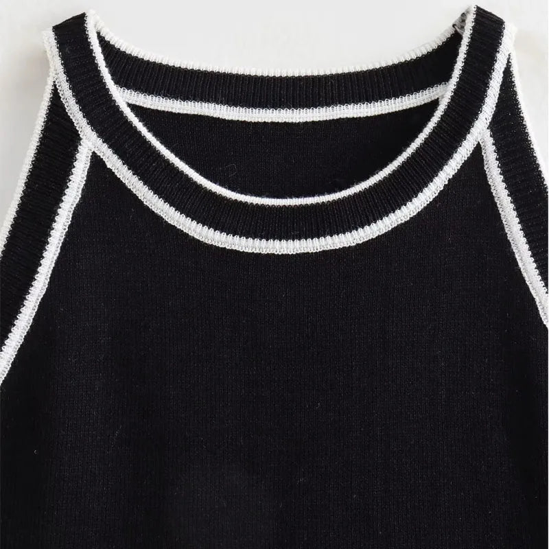 Black Knitted Tank top