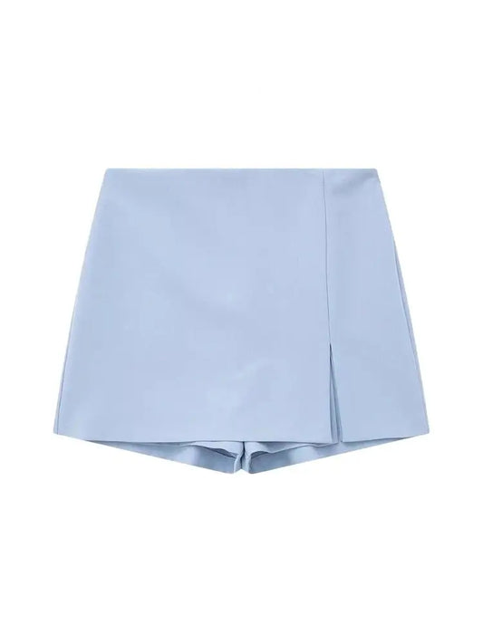 Slit Skort With Side Zipper