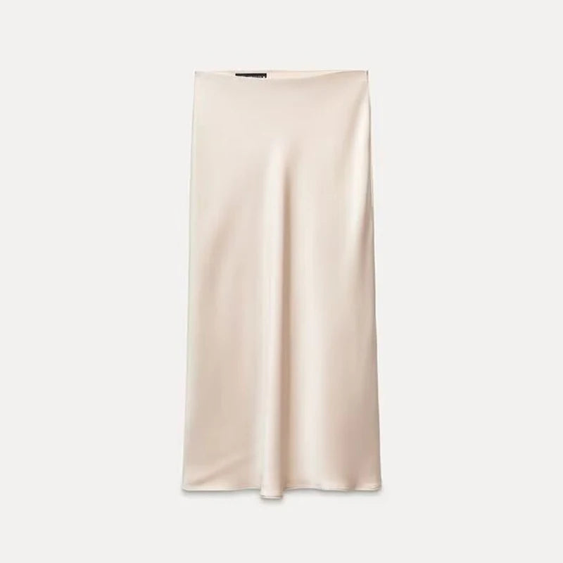 Satin Long Skirt