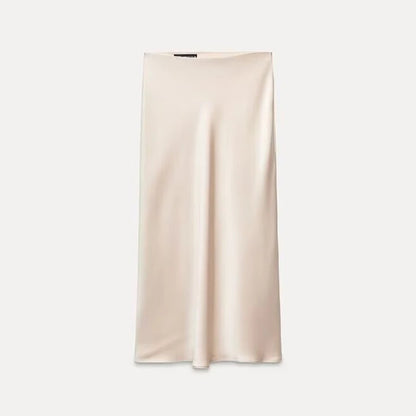 Satin Long Skirt