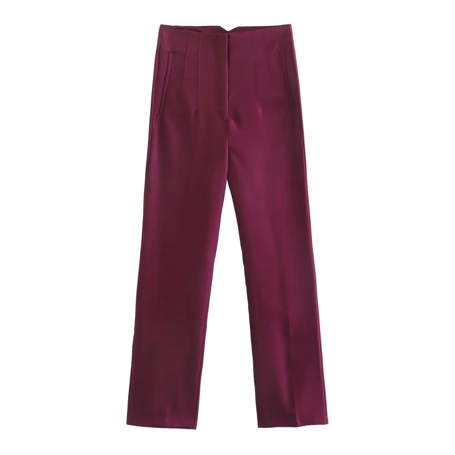 High Waist Straight Trousers