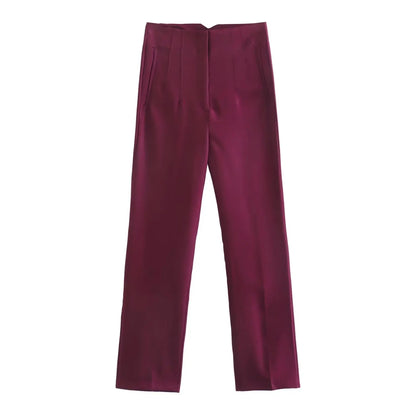 High Waist Straight Trousers