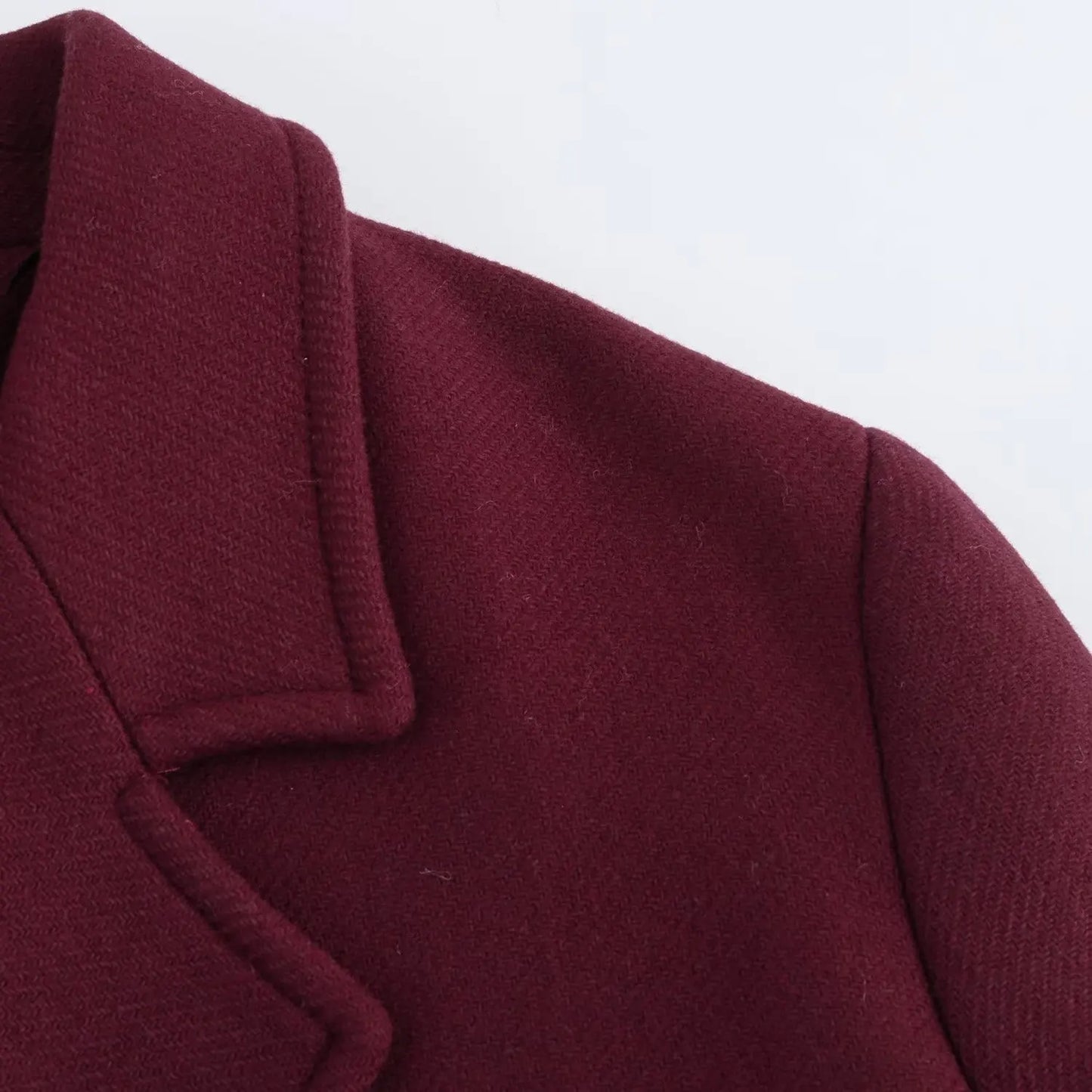 Burgundy Wine Wool Blended Coat