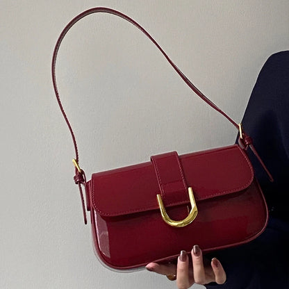 Red Leather Shoulder Bag