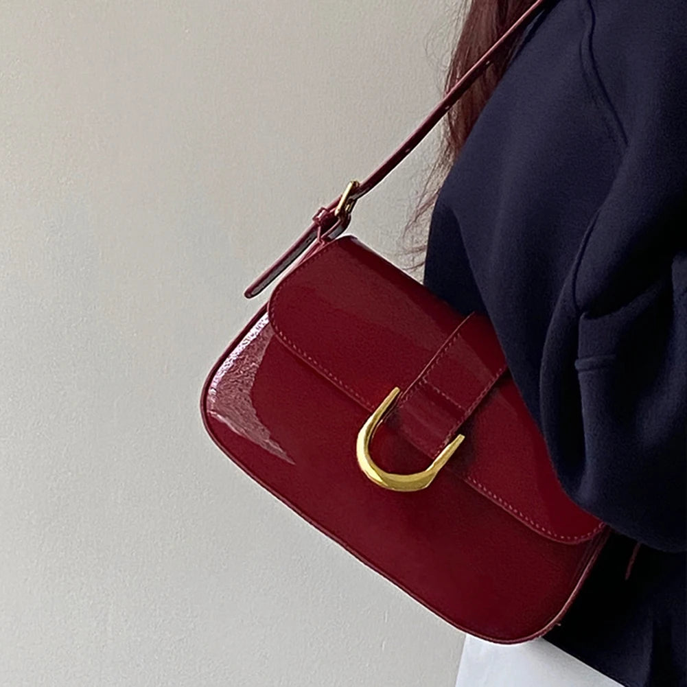 Red Leather Shoulder Bag