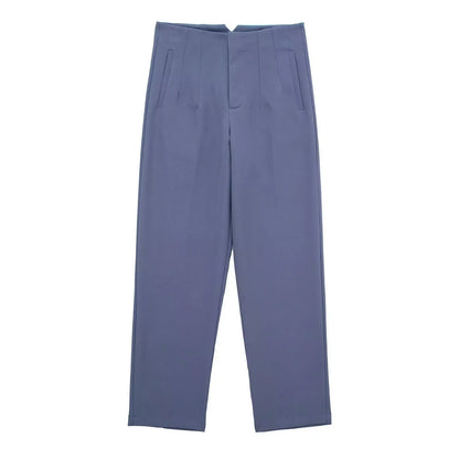 High Waist Straight Trousers