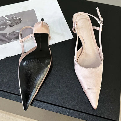 Satin Pointed Heels