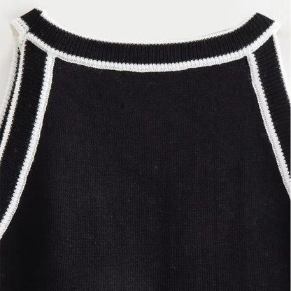 Black Knitted Tank top