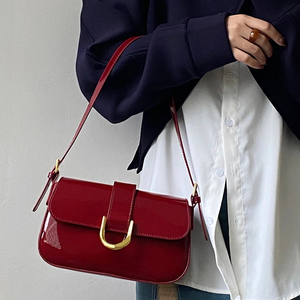 Red Leather Shoulder Bag