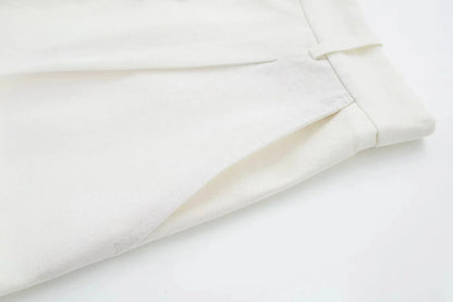 White Linen Shorts