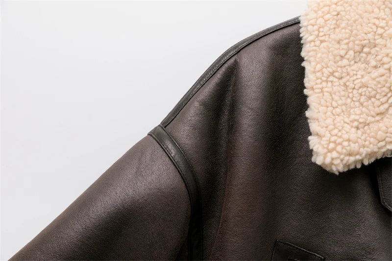 Brown Faux Shearling Jacket