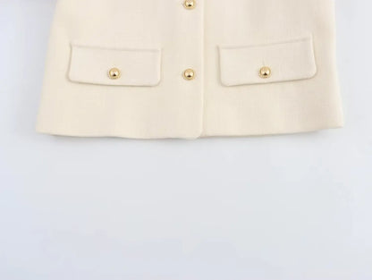 Textured Round Neck Jacket