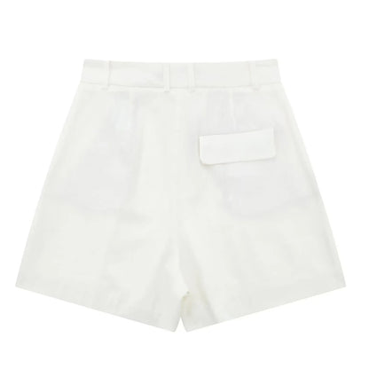 White Linen Shorts