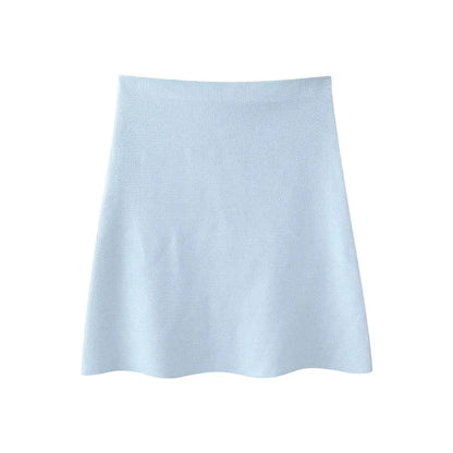 Blue High Waist Mini Skirt