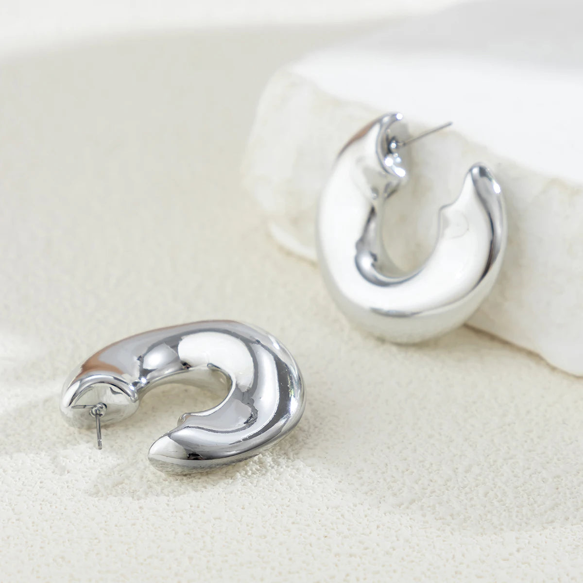 Thick C Hoop Earrings