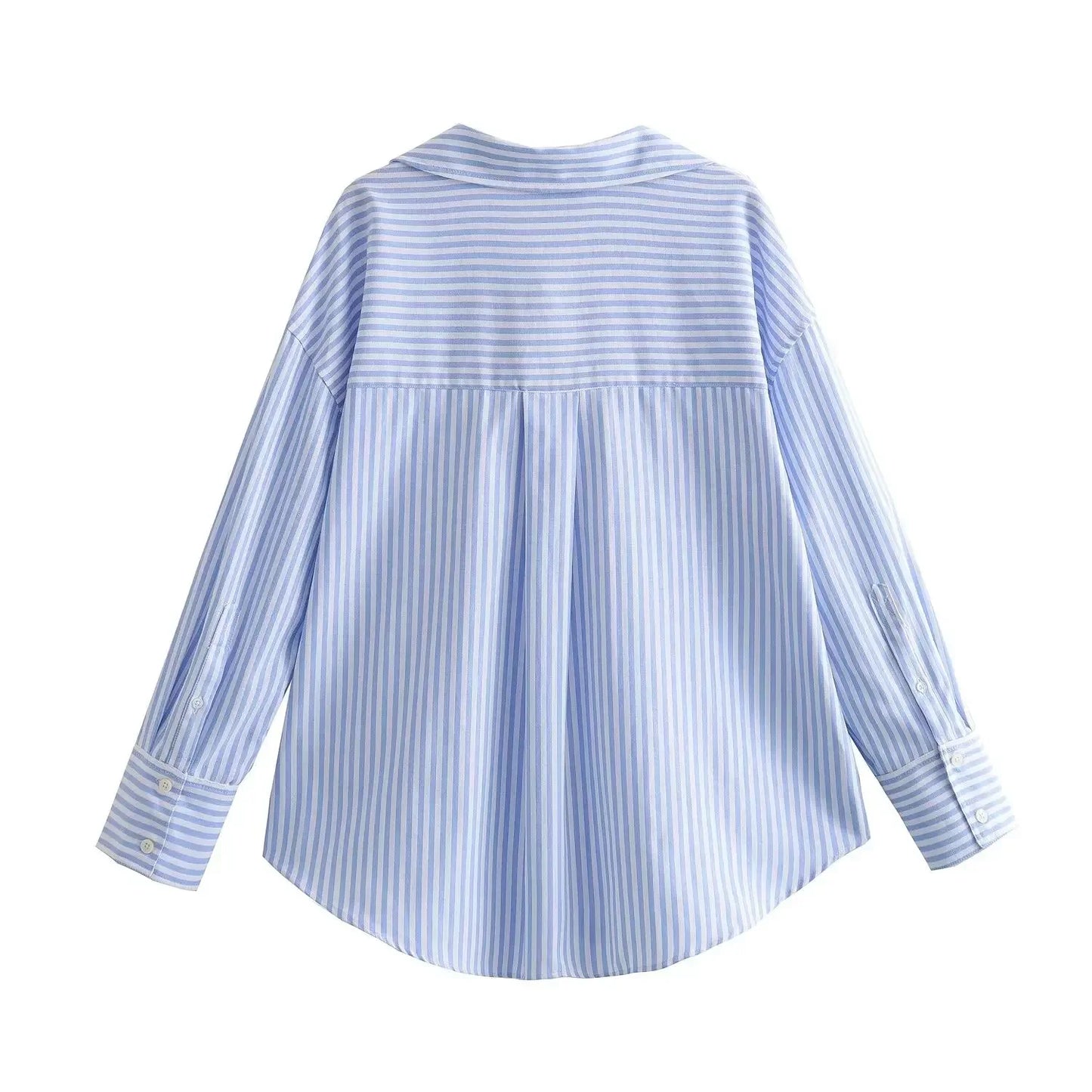 Striped Blue Cotton Blouse