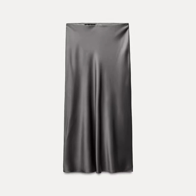 Satin Long Skirt