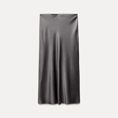 Satin Long Skirt