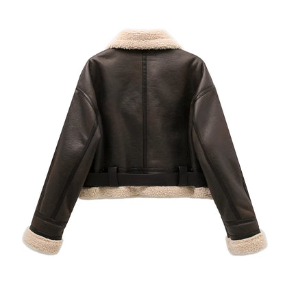 Brown Faux Shearling Jacket