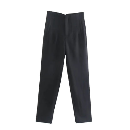 High Waist Straight Trousers