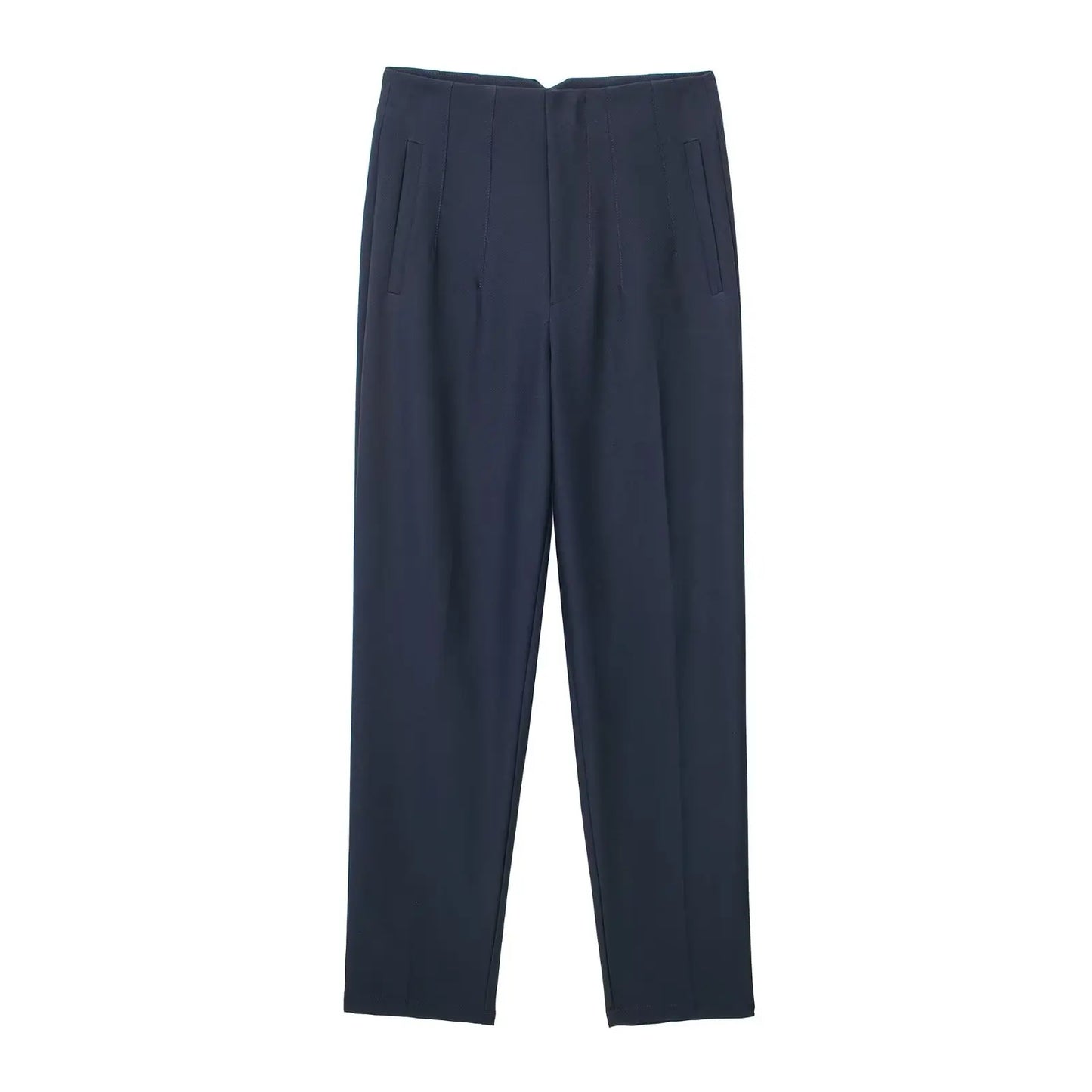 High Waist Straight Trousers