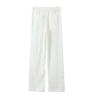 White Low Pockets Pants