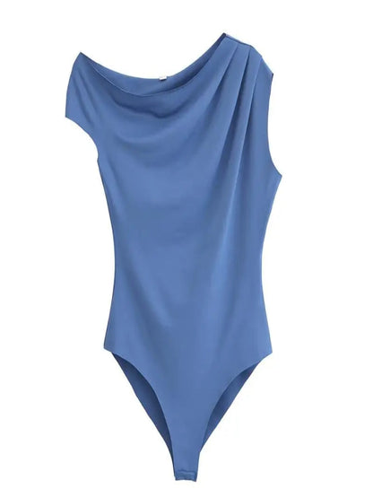 One Shoulder Boat Neck Bodysuit