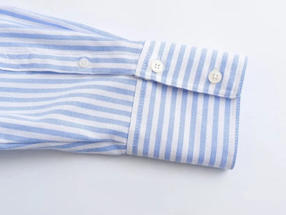 Striped Blue Cotton Blouse