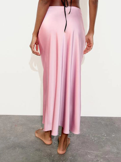Satin Long Skirt