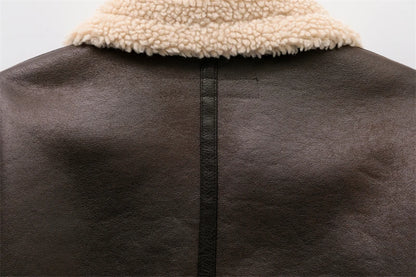 Brown Faux Shearling Jacket