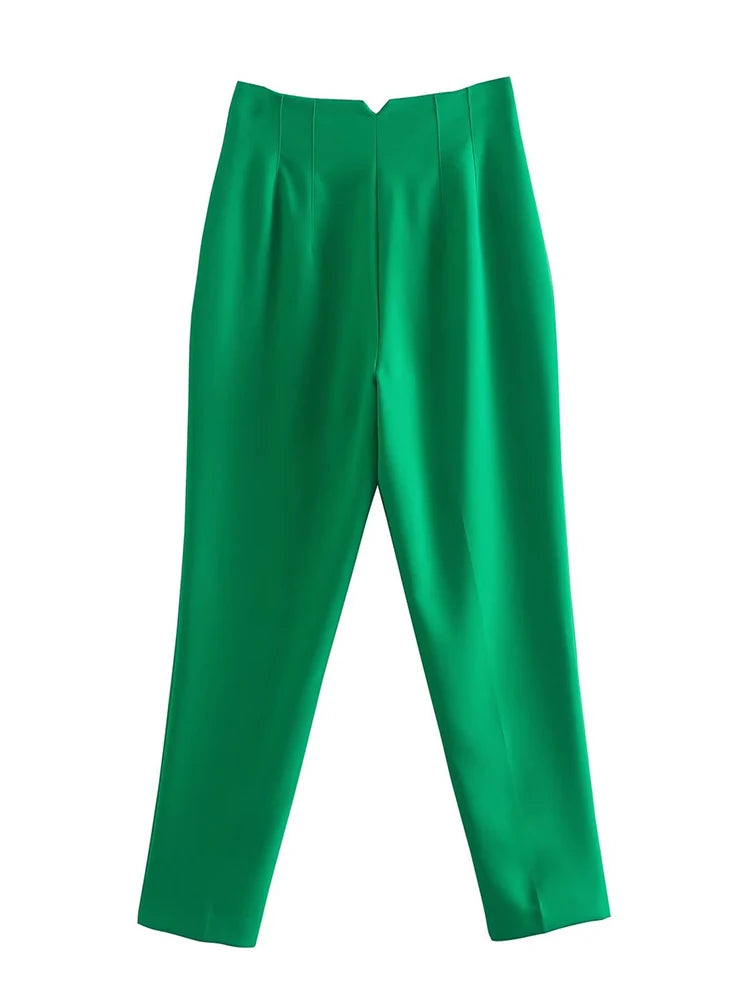 High Waist Straight Trousers