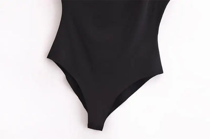 One Shoulder Boat Neck Bodysuit