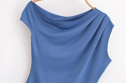 One Shoulder Boat Neck Bodysuit