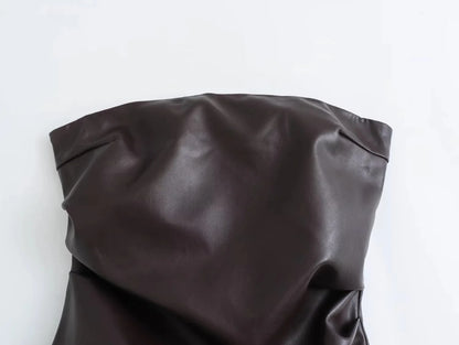 Faux Leather Bodycon Dress