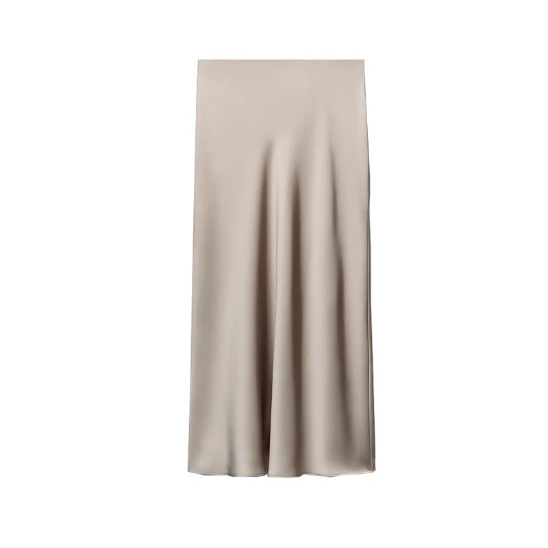 Satin Long Skirt