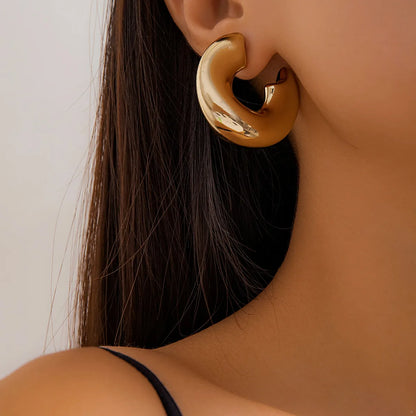 Thick C Hoop Earrings