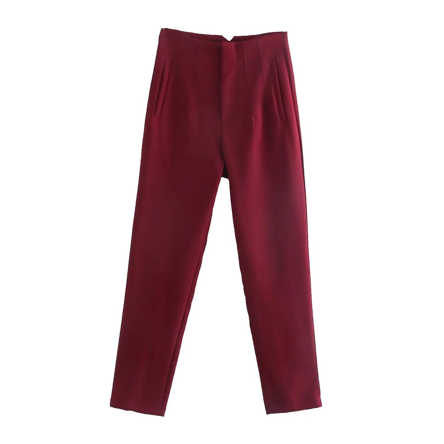 High Waist Straight Trousers